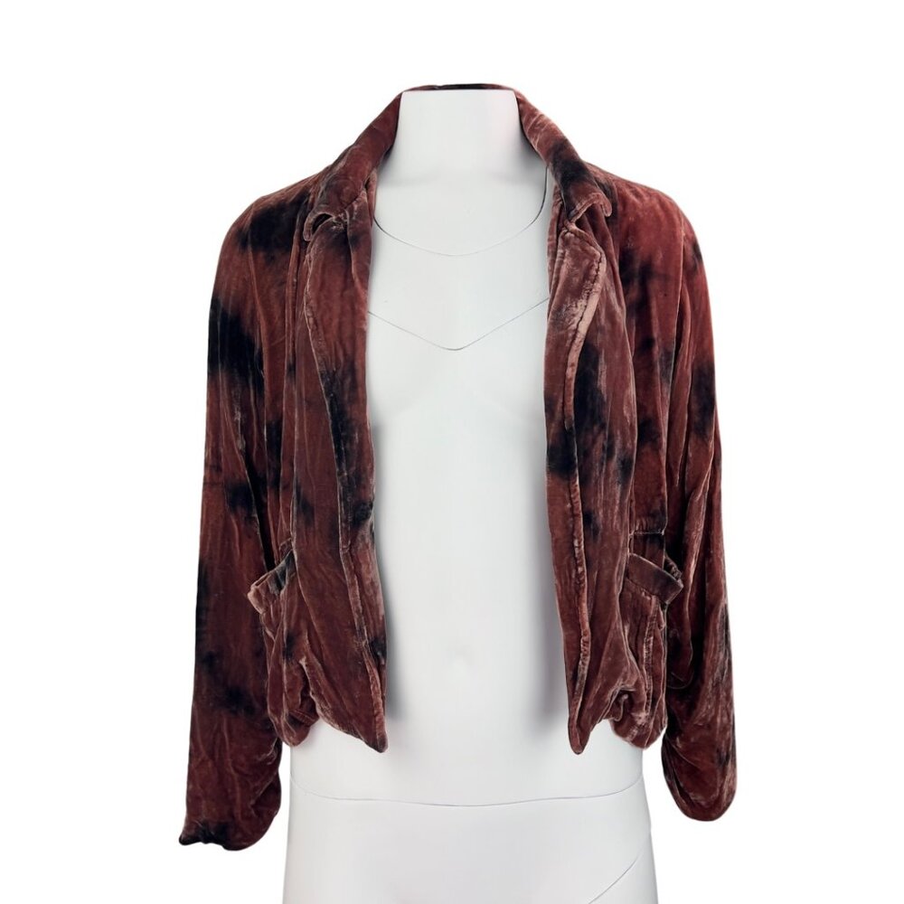 Silk Velvet Blazer with Tie Dye
